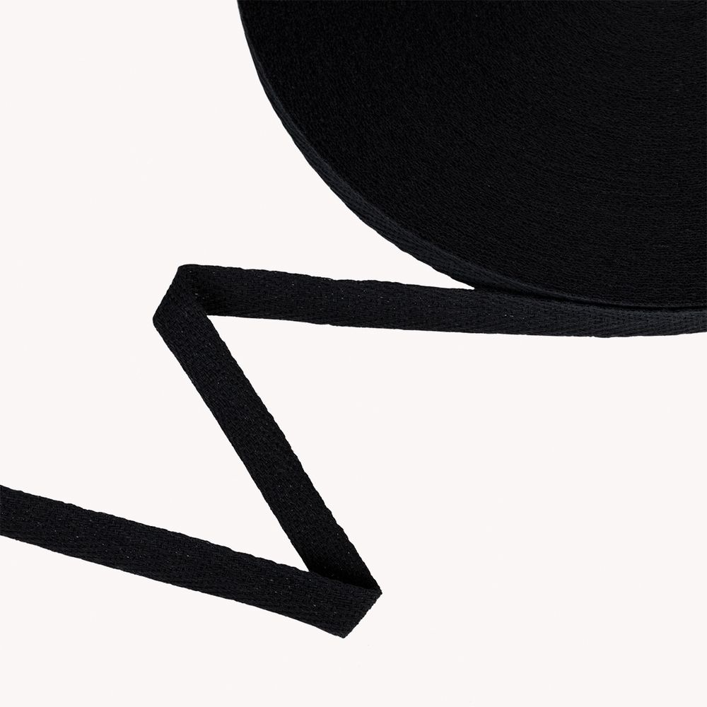 Тесьма (лента) киперная (100% х/б) 10 мм / 50 метров, черный/black, Gamma TCT-10