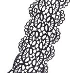 Кружево гипюр (плетёное) 65 мм / 9.14 метров, C580 черный