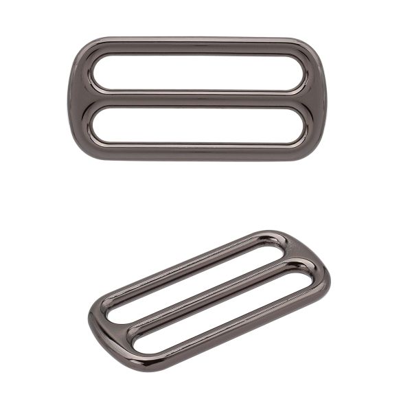 Пряжка регулировочная металл литая 30.0 мм (37х17,5мм), черный никель (олово), МВ2342, 6 шт