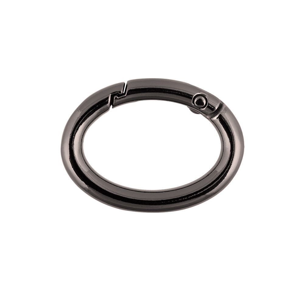 Карабин металл кольцо овал 29.0 мм (37 мм), 10 шт, 02 черн.никель, Gamma GH-329
