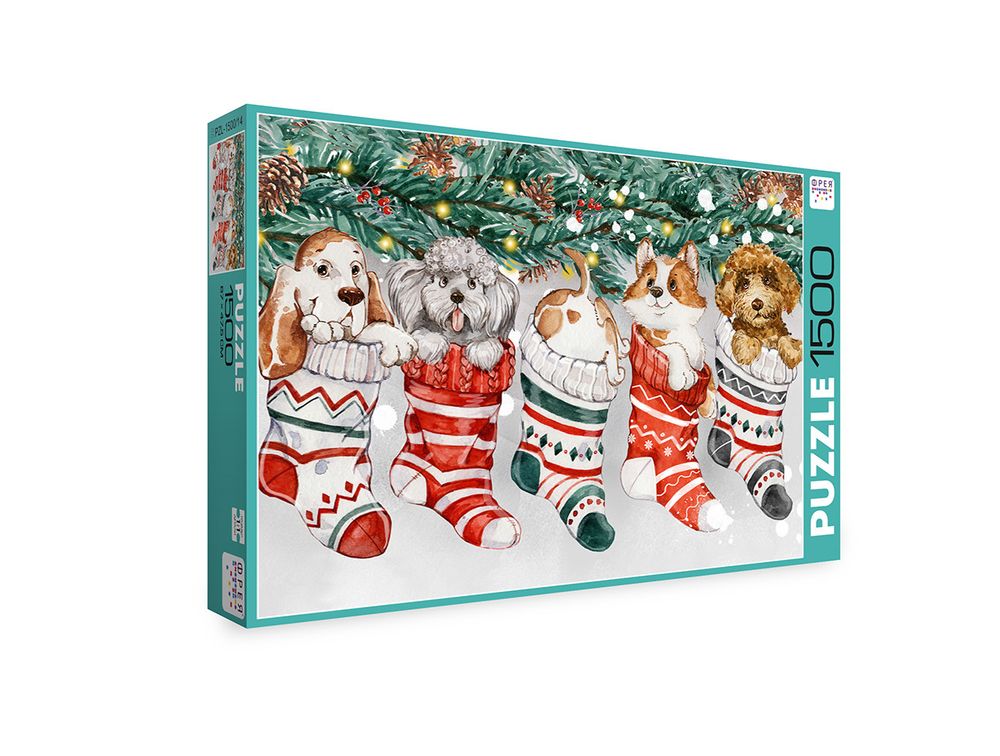 Пазл 1500 элементов, Новогодние щенки, Фрея PZL-1500/14