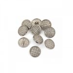 Пуговицы на ножке металлические 24L=15мм, С-MP06 цв.серебро, 10 шт