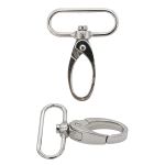 Карабин металл 32.0 мм (48х38 мм), цв.никель, 20 шт