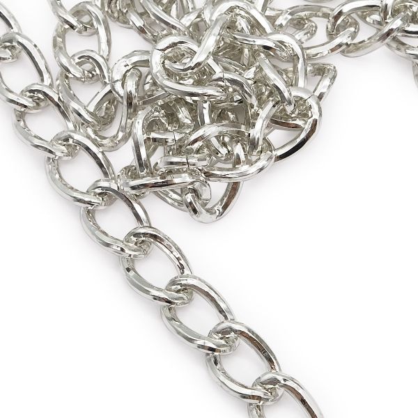 Цепь декоративная алюминий 18х11.8 мм, 10 метров, никель