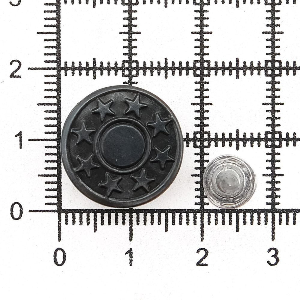 Пуговицы джинсовые ⌀17 мм, фиксированная ножка, сталь, 8 звезд, оксид, 100 шт, New Star