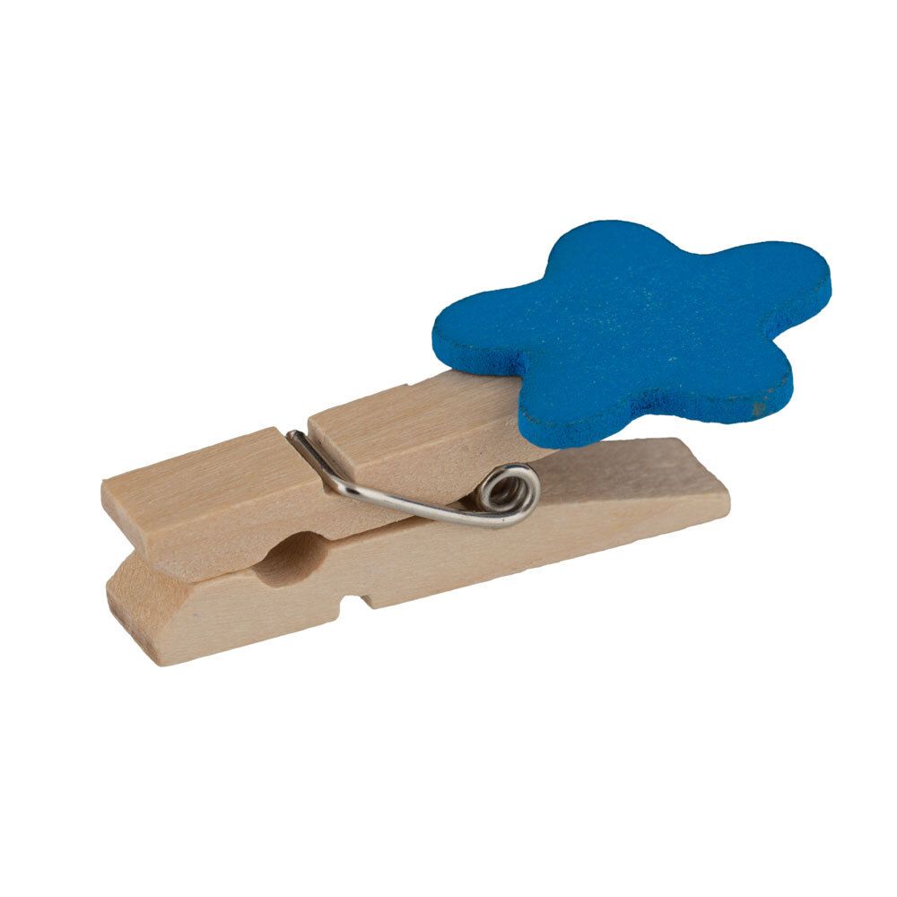 Прищепки декоративные 50 шт (5х10 шт), 3.5 см, F01 Разноцветные цветочки, Blumentag WCLF-35