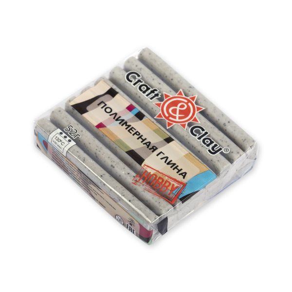 Полимерная глина мраморная крошка 52 г, 1602 серый, Craft&Clay CCH