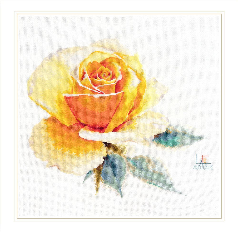 Алиса, Акварельные розы. Жёлтая элегантная, 26х24 см
