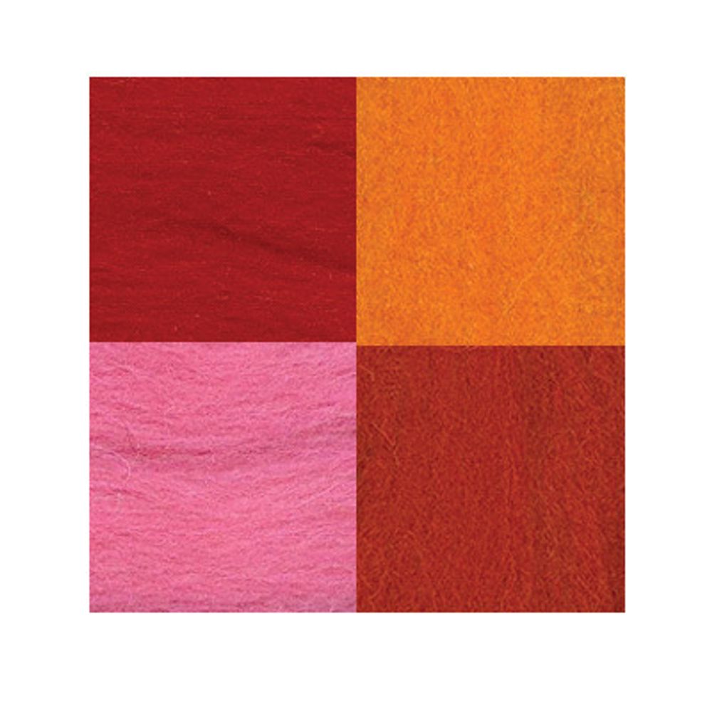 Шерсть для валяния в наборе 4х10 г. ассорти 3, Gamma AFW-040