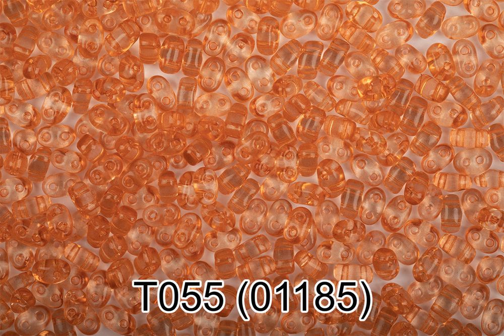 Бисер Preciosa Twin 3 2.5х5 мм, 10х5 г, 1-й сорт, T055 т.оранжевый, 01185, 321-96001