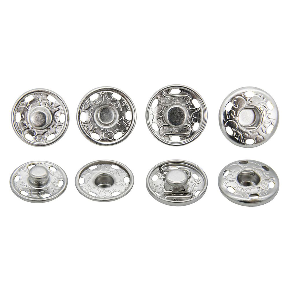 Кнопка пришивная металл ⌀19.0 мм, никель, 10 шт, КПР1