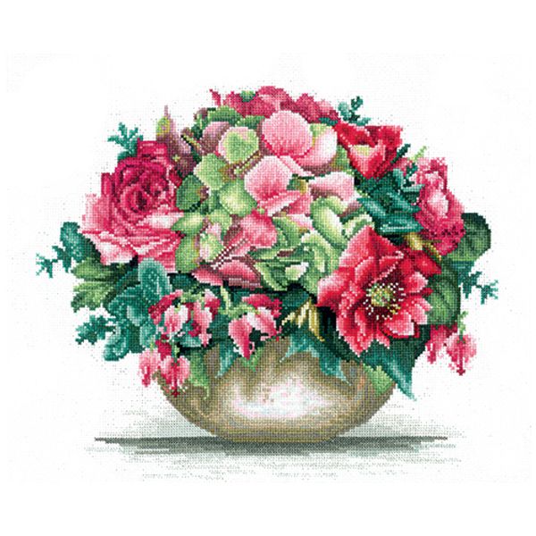 Набор для вышивания нитками Сделай своими руками, Нежный букет 26х22см