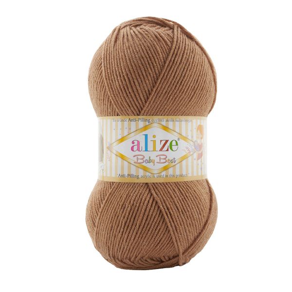 Пряжа Alize (Ализе) Baby Best / уп.5 мот. по 100 г, 240м, 824 светло-коричневый