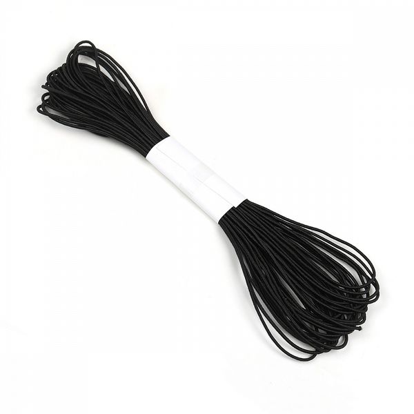 Резинка шляпная (шнур эластичный) ⌀1.0 мм / 10 метров, цв.F322 (310) черный