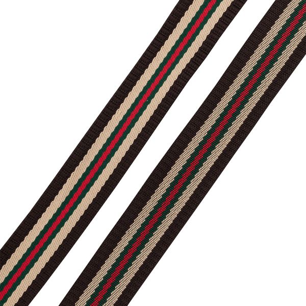 Стропа (ременная лента) 30 мм / 50 метров, с принтом 2-сторонняя, 1217 бежевый/черный, 3Al361