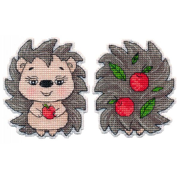 Набор для вышивания нитками Овен, Елочная игрушка. Ежик 7,1х8,5 см