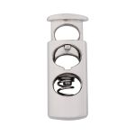 Фиксатор (зажим) для шнура металл 2 отв. ⌀4,4 мм, 23х8 мм, металл (никель), 20 шт