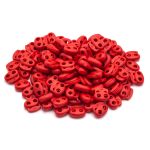 Фиксатор (зажим) для шнура пластик 2 отв., ⌀4.0 мм, 14х17 мм, овал малый ПП, ярко-красный, 100 шт