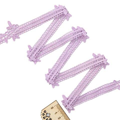 Кружево гипюр (плетёное) (матовое) 30 мм, 13.72м, цв.148 сиреневый