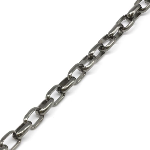 Цепь алюминиевая 12,4 мм, 10,1 мм, боб(10 м) (чер.никель) K11349
