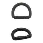 Карабин металл полукольцо 20.0 мм, черный матовый, MB_2232, 6 шт
