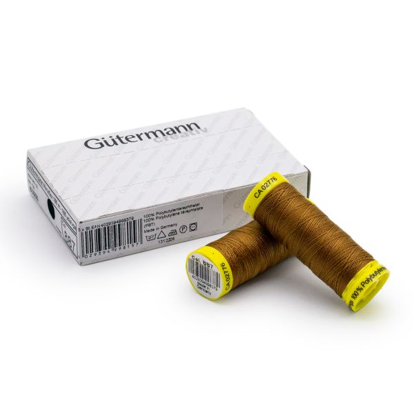 Нитки для трикотажа Gutermann Maraflex, 150м, 887 бежево-горчичный, 5 катушек