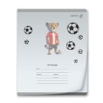 Тетрадь ученическая школьная пластик. обложкой 180 мкм. с трафарет. печатью, цвет.запечат.титул лист A5 12 л. на скобе 65 г/м², белизна 100% 25 шт клетка, 01391 Футбол, Светоч Т68