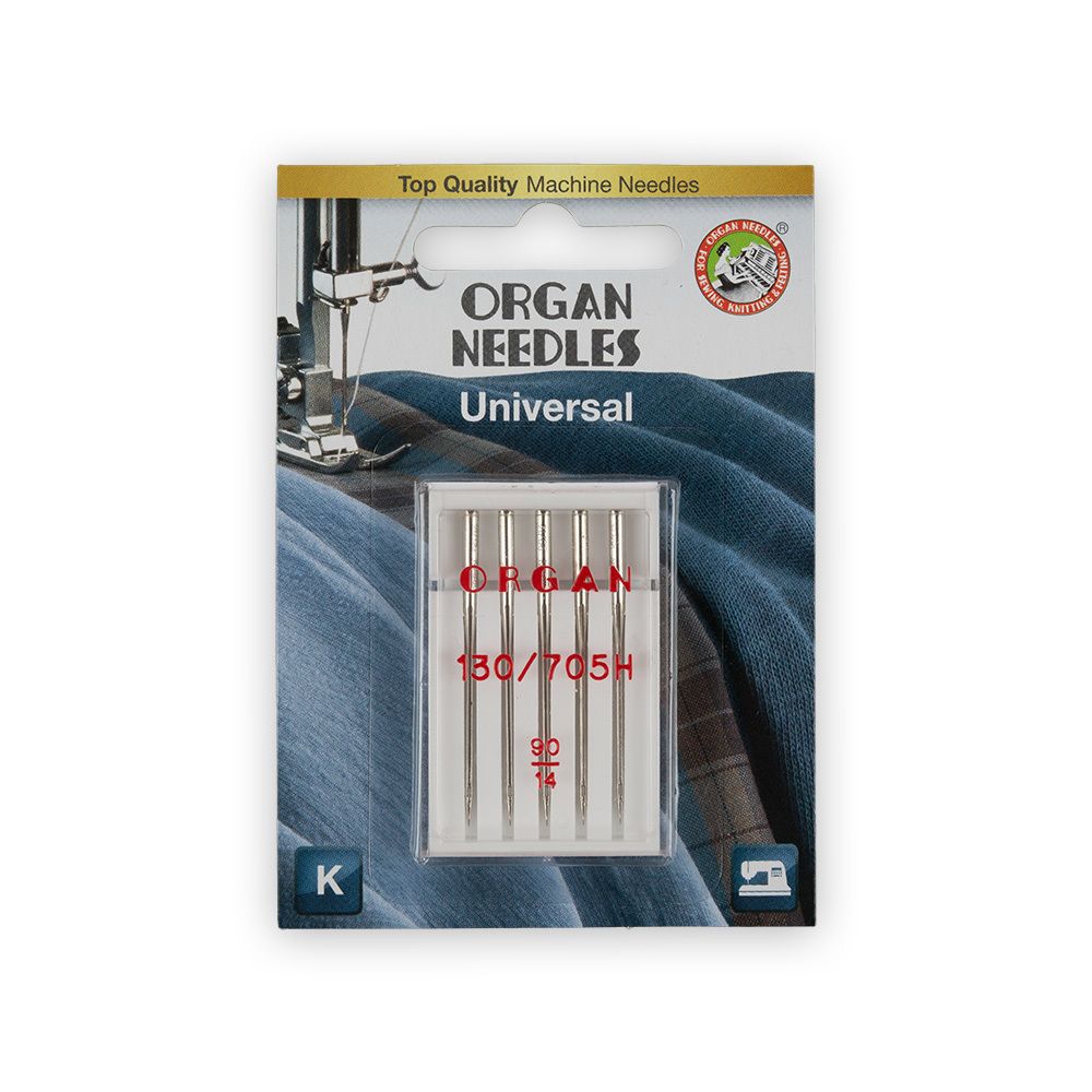 Иглы для бытовых швейных машин Organ универсальные, 5 шт, 5105090BL 90