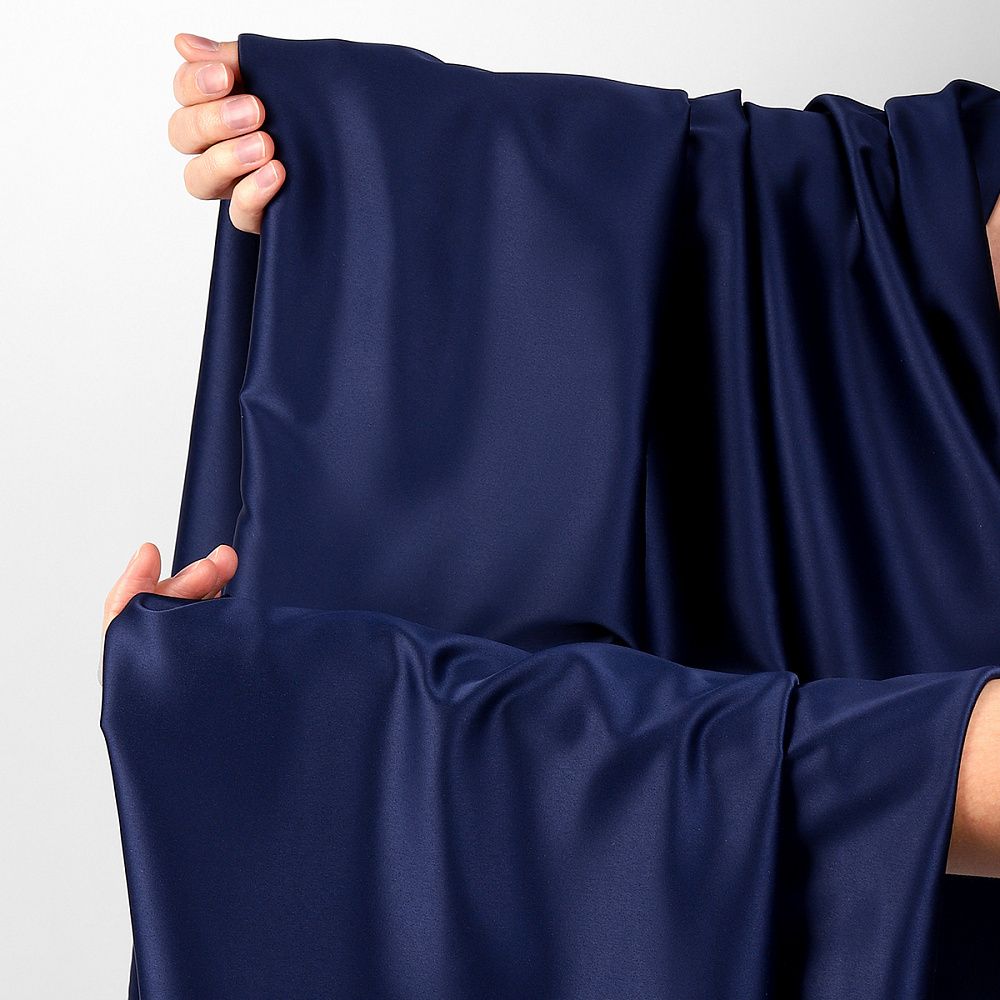 Атлас стрейч для нижнего белья 107 г/м², 125 см / 1 метр, 0180 цв.061(05) темно-синий