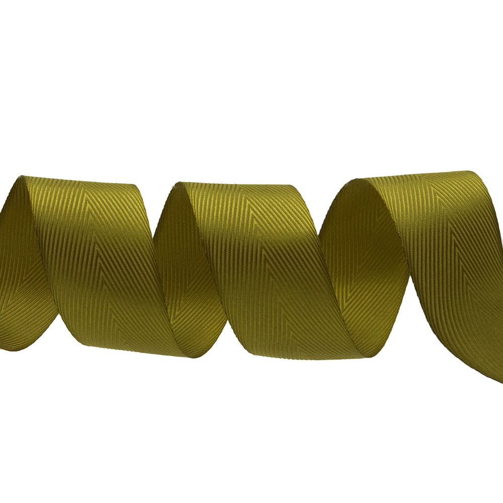 Лента декоративная ёлочка 40.0 мм / 20±1 метров, 73 желто-зеленый