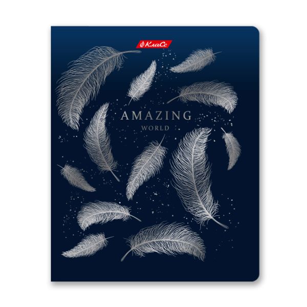 Тетрадь ученическая общая, матовая ламинация + тиснение серебряной фольгой, A5+ 96 л. на скобе 60 г/м², белизна 100%, 5 шт, клетка в термоусадочной пленке, 000770 Удивительная, Светоч 96ТЕТк-007