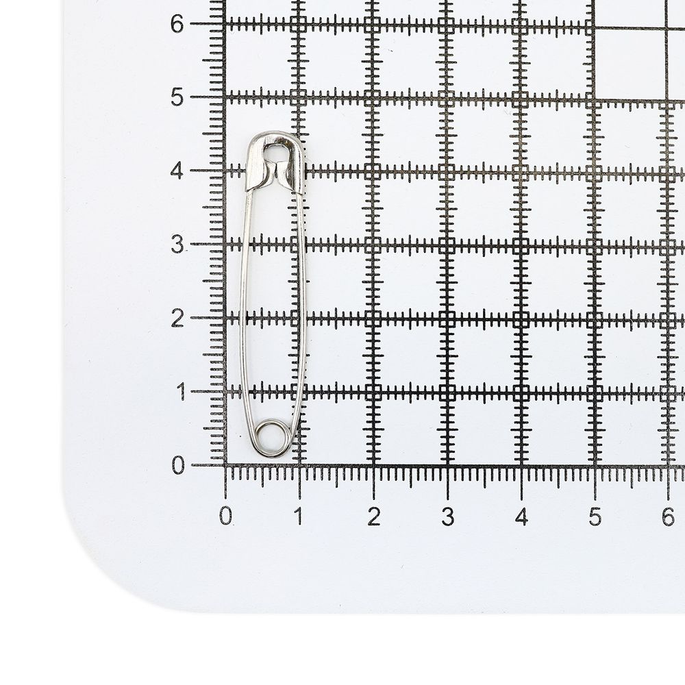Булавки английские l=44 мм, никель, 100 шт, С-17