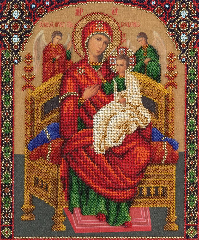 Набор для вышивания бисером Panna, Икона Божией Матери Всецарица, 25,5х30.5 см