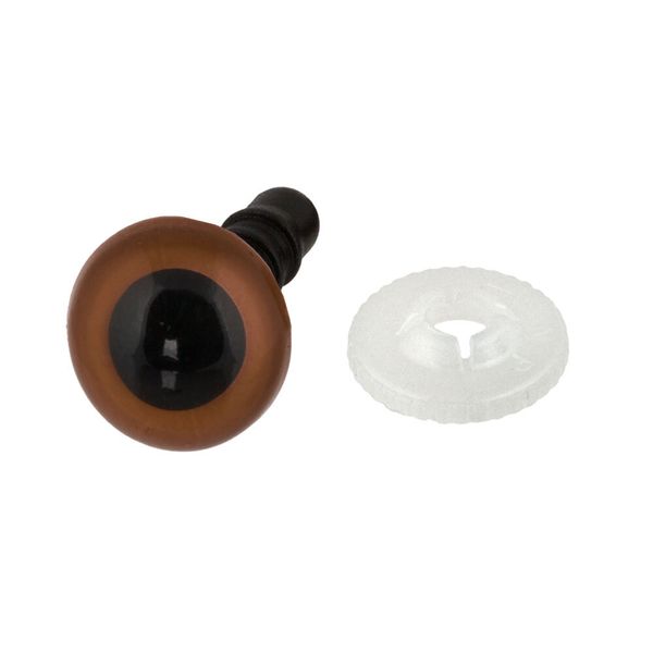 Глаза для кукол и игрушек кристальные ⌀12 мм, 24 шт, светло-коричневый, HobbyBe CRE- 12