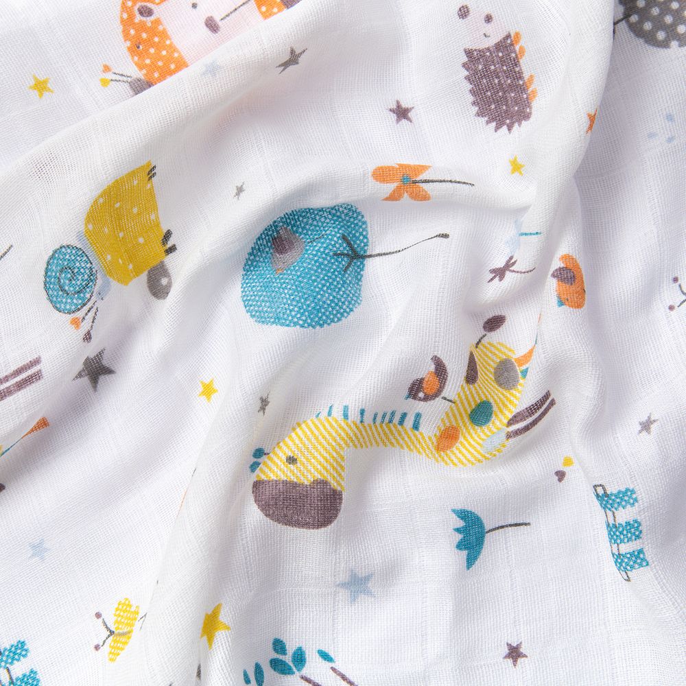 Ткань муслиновая 105 г/м², в нарезке 100х125 см, 16-сказочные жители, Peppy