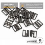 Пряжка-застежка для купальников металл 15.0 мм, 115SW цв.черный никель уп.10 шт