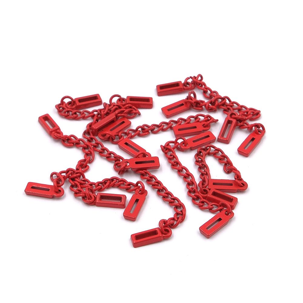 Вешалка-цепочка для одежды 70х5 мм, металл, красный глянец, 10 шт, ГДЖ1514
