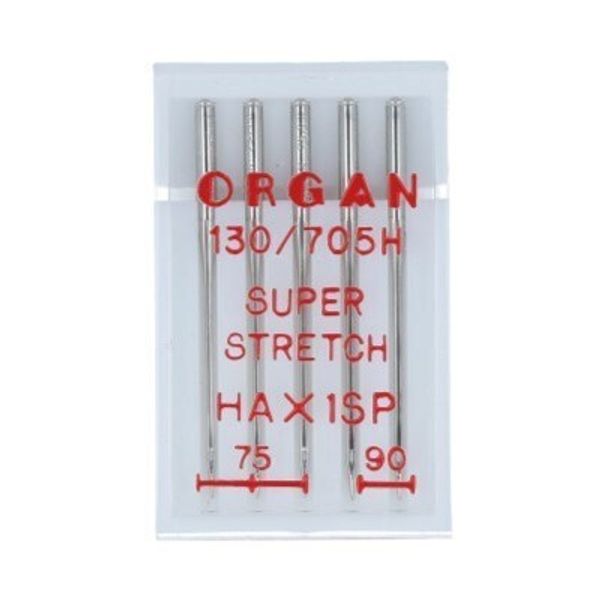 Иглы для швейных машин супер стрейч 130/705 H (HAx1SP), №75, №90, 5 игл, в пенале 5440000 75-90, ORGAN