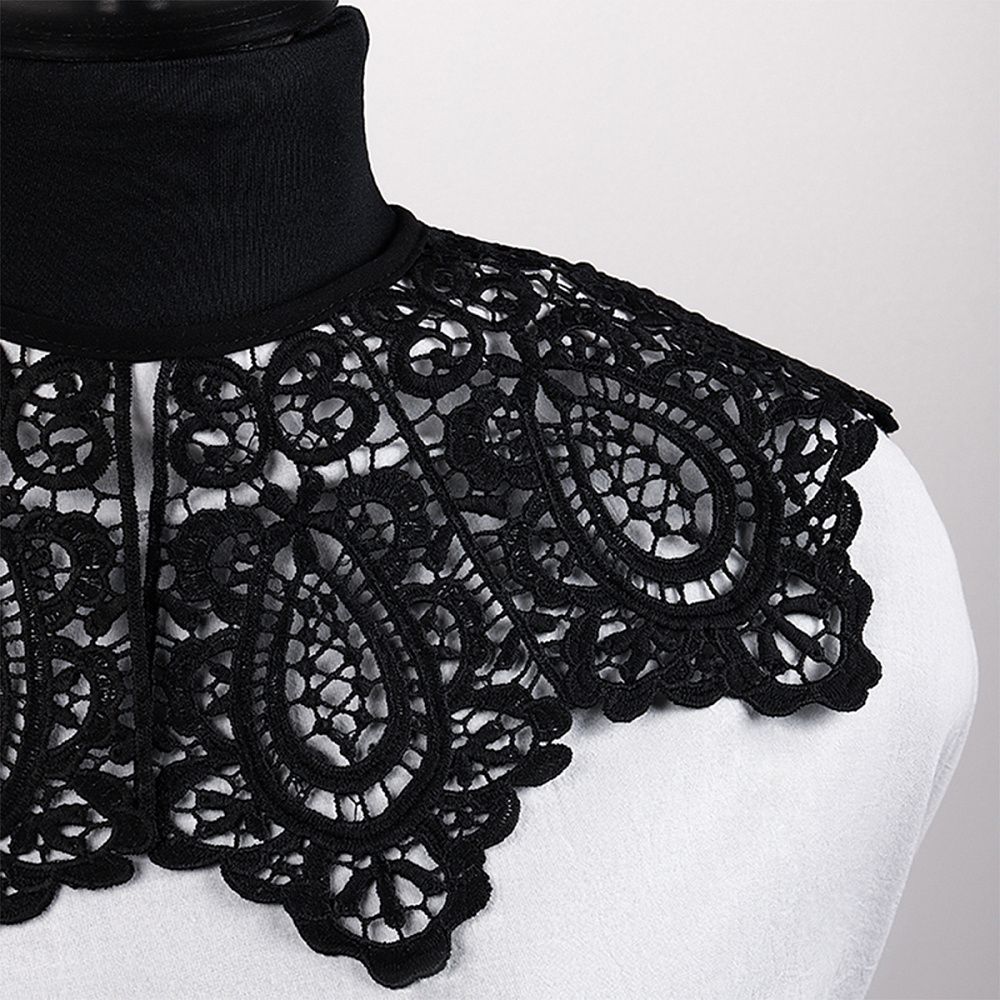 Пришивной кружевной воротник TBY.13/185 цв.черный уп.1шт, Kruzhevo