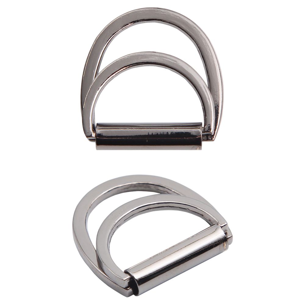 Полукольцо двойное металл внутр. 25 мм (внешн. 32х30 мм), 2 шт, металл, олово черный никель, MT-1852