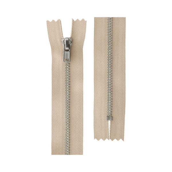 Молния металл Т3 (3 мм) 1 зам., н/раз., 20 см, никель, 297 слон.кость, ZIP 3N Gamma, 10 шт