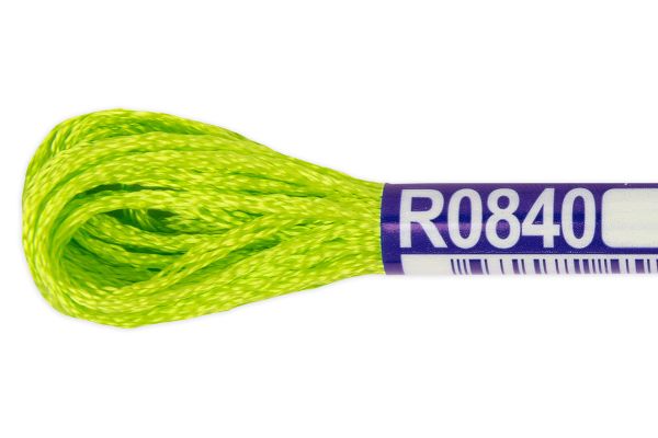 Мулине Gamma вискоза 100%, цв.R0840 яр.салатовый, 12 мотков по 8 метров