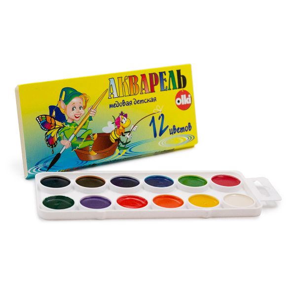 Краска акварель Планета творчества, 12 цв, карт. упак, евро, 4579