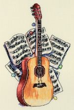 Набор для вышивания нитками Klart, Аккорды для гитары, 23.5х16.5 см