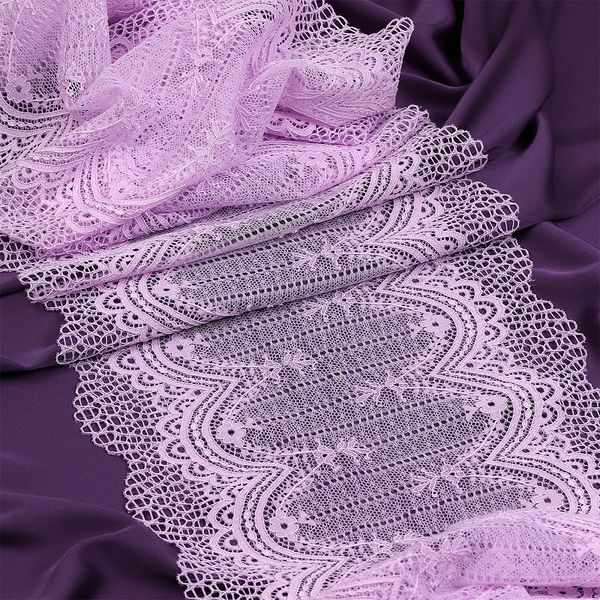 Кружево бельевое эластичное 230 мм / 10 м, 8037, цв.F165 нежная сирень, Kruzhevo