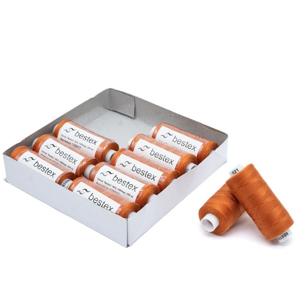 Нитки швейные бытовые Bestex 40/2, 365 м (400 ярд) / 10 кат., 021 медно-рыжий