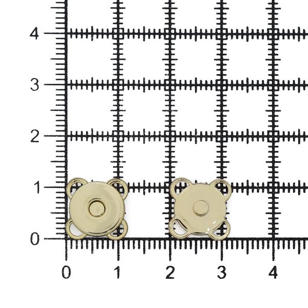 Кнопка магнитная металл пришивная ⌀10.0 мм, золото, металл, 6 шт, BIG