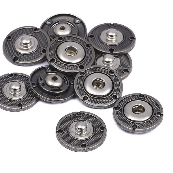 Кнопка пришивная металл ⌀21.0 мм, цв.античное серебро, уп.50 шт, TBY