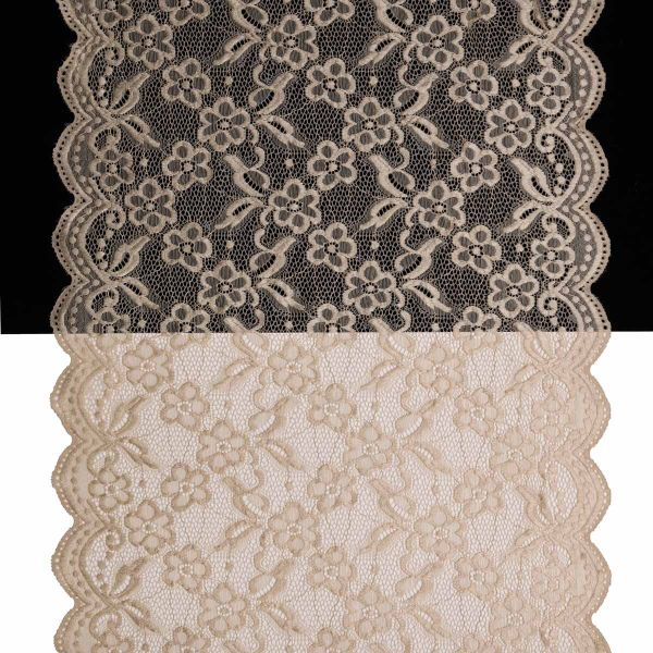Кружево бельевое эластичное 400 мм / 13.72 м, цв. C180 телесный