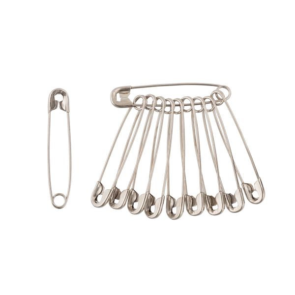 Булавки английские №3 (1-44) 1000 шт (100х10 шт), белый металл, Gamma 1-44 С-17